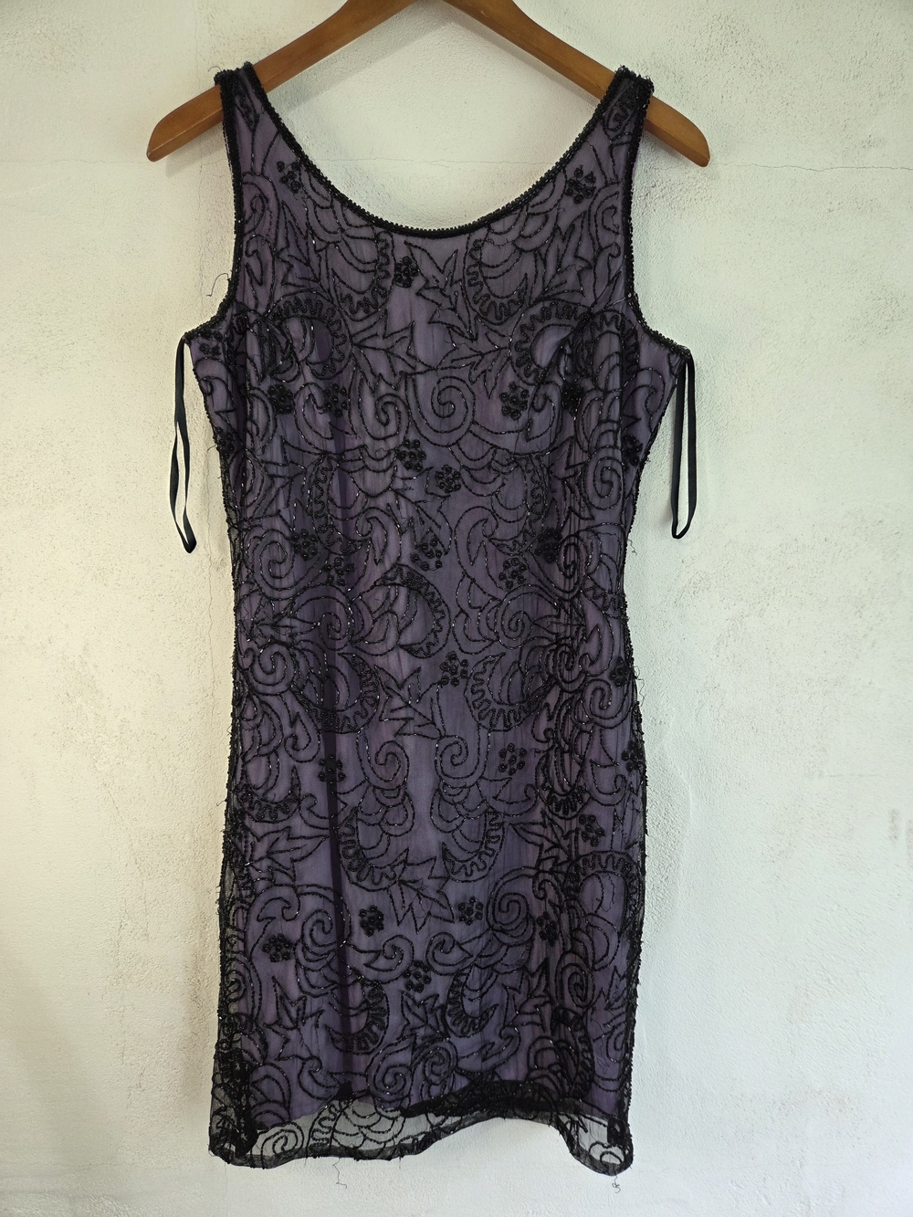Laurence Kazar Vintage 80s Hand Beaded Sequin Dress L Mermaid Core Prom